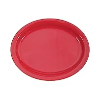 CAC China L-13NR-R Las Vegas Narrow Rim 11-1/2-Inch by 9-Inch Red Stoneware Oval Platter, Box of 12
