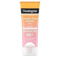 Invisible Daily Defense Fragrance-Free Sunscreen Lotion, Broad Spectrum SPF 60+, Oxybenzone-Free & Water-Resistant, Sun & Environmental Aggressor Protection, 3.0 fl. Oz