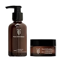 True Botanicals Organic AM/PM Cleansing Routine VALUE Bundle (RENEW Nourishing Cleanser + Ginger Turmeric Cleansing Balm) | Clean, Non-Toxic, Natural Skincare