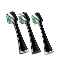 Triple Sonic Replacement Brush Heads, Complete Care Replacement Tooth Brush Heads, STRB-3WB, 3 Count(Pack of 1), Black