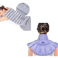 REVIX Microwave Heating Pad for Neck Shoulders & Extra Large Microwave Heating Pad, Microwavable Heated Wrap for Full Back, Stomach Cramps, Shoulder and Neck, Leg, Support Cold Therapy