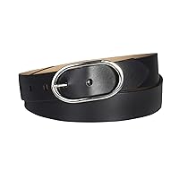 Calvin Klein Women's Oval Center Bar Buckle Leather Fashion Belt for Trousers and Dresses