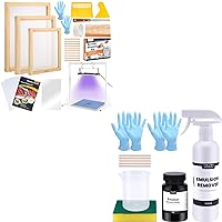Caydo 32 Pieces Screen Printing Kit Includes UV LED Exposure Screen Printing Light with Screen Printing Emulsion Remover Kit