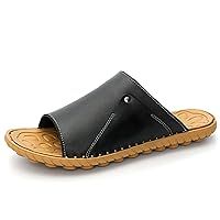flip flop,Leather Slippers Men Summer Casual Slides Slide Sandals Anti-Slip Lightweight
