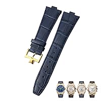 For Vacheron Constantin Overseas Black Blue Brown Bamboo Grain Watch Bands 25mm Genuine Leather Convex Interface Watch Strap