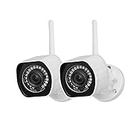 Outdoor Security Camera Wireless (2 Pack), 1080p Full HD Home Security Camera System, Works with Alexa and Google Assistant, Silver (ZM-W0002-2)