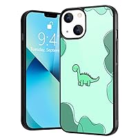 Green Dinosaur Animal Pattern Designed for iPhone 14 Plus Case Shockproof Anti-Scratch Protective Cover Hard Aluminum Back Case Slim Cell Phone Cases iPhone 14 Plus for Girls Women