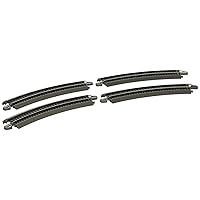 Bachmann Trains - Snap-Fit E-Z TRACK 15” RADIUS CURVED TRACK (4/card) - NICKEL SILVER Rail With Gray Roadbed - HO Scale