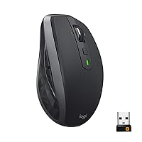 Logitech MX Anywhere 2S Mouse, Multidispositivo, Bluetooth o 2.4 GHz Wireless con Ricevitore USB Unifying, 4000 DPI su Ogni Superficie, 7 Pulsanti, Ricaricabile, PC/Mac/Laptop/iPadOS, Nero