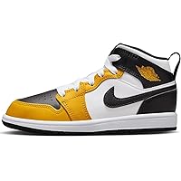Jordan 1 Mid Little Kids' Shoes (DQ8424-701, Yellow Ochre/White/Yellow Ochre/Black)