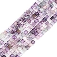 GEM-Inside Natural 4mm Multicolor Cube Rainbow Fluorite Quartz Beads for Jewelry Making Strand 15