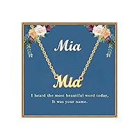 Ldurian Mothers Day Gifts Name Necklace Personalized,Customized Name Plate Necklace,14K Gold Plated Dainty Name Necklaces for Teen Girls,Aesthetic Jewelry Birthday Gift for Women, Stainless Steel