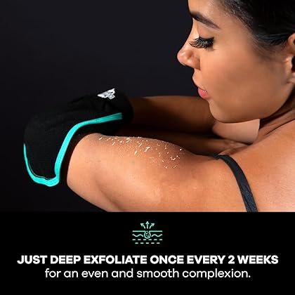 Dermasuri Deep Exfoliating Mitt Body Scrub - Exfoliating Glove Body Scrubber & Skin Cleanser - Body Scrub Gloves for Women & Men - Skin Exfoliator for Body Tool Remover of Dead & Dry Skin Single Pack