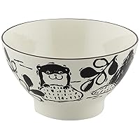 Ceramic Indigo Gurumekko Rice Bowl, Otter, Size: Approx. φ0.5 inches (12.2 cm), H 2.7 inches (6.8 cm), 15232