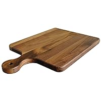Made in USA Walnut Cutting Board by Virginia Boys Kitchens - Butcher Block made from Sustainable Hardwood (Handle - 10x16)