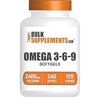 BULKSUPPLEMENTS.COM Omega 3-6-9 Softgels - Triple Omega Supplement - with Omega 6 & 9 - Fish Oil Omega 3 - Omega 3 Supplement - 2 Omega 369 Softgels per Serving - Omega 3-6-9 Pills, 240 Softgels