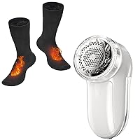 Bymore Fabric Shaver,Lint Shaver Defuzzer Sweater Shaver for Clothes and Furniture, 2 Pairs Thermal Socks for Men