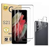 Micger Galaxy S21 Screen Protector 【2+2 Pack】 With Camera Lens Protector, Compatible Fingerprint, 3D Glass 9H Hardness Tempered Glass Screen Protector for Samsung Galaxy S21 5G