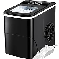 Ice Maker Machine for Countertop, 9 Bullet Ice Cubes Ready in 6 Minutes, 26lbs in 24Hrs Portable Ice Maker Machine Self-Cleaning, 2 Sizes of Bullet-Shaped Ice for Home Kitchen Office Bar Party