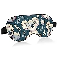 Unisex Sleep Eye Mask Koala-Drinking-Tea Night Sleeping Mask Comfortable Eye Sleep Shade Cover