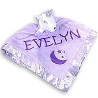New Baby Gift for Girl - Personalized Blanket with Name - Newborn or Infant, Purple