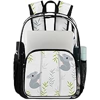 Koala Bear on Tree（05） Clear Backpack Heavy Duty Transparent Bookbag for Women Men See Through PVC Backpack for Security, Work, Sports, Stadium
