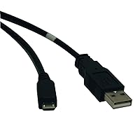 Tripp Lite USB 2.0 Hi-Speed A to Micro-B Cable (M/M) 6-ft. (U050-006),Black