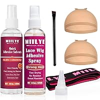 MIILYE 1-3 Days Temporary Hold Lace Melting Spray Wig Glue Spray for Front Lace Wig Grip and Wig Glue Remover Spray 120ml/ 4oz