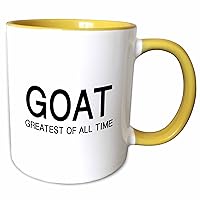 3dRose Goat Greatest of All Time Mug, 11 oz