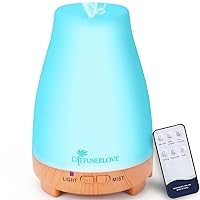 Essential Oil Diffusers 200ML Remote Control Diffuser Mist Humidifiers BPA-Free Aromatherapy Diffuser (Yellow Base)