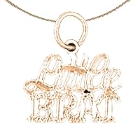 Saying Necklace | 14K Rose Gold Little Brat Saying Pendant with 18