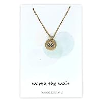 Worth the Wait Stamped Rainbow Necklace for Women Rainbow Baby, Pregnancy, Announcement, Rainbow Necklace & card, Baby Reveal, Miracle Baby