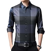 Men Business Stripe Shirt Spring Autumn Male Clothes Long Sleeve Lapel Button Casual Loose Korean Thin Tops