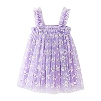 Toddler Girls Sleeveless Floral Tulle Suspenders Princess Dress Dance Party Dresses Clothes Plaid Girls