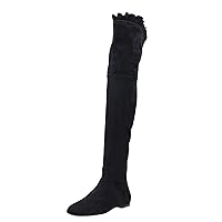 Women's Black Suede Over-the-Knee Boots