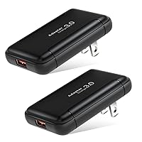 USB Wall Charger, Costyle 2 Pack 18W GaN Tech Slim Fast Charge 3.0 Port Fast Charging Block with Foldable Plug Compatible for Samsung Galaxy S10 S9 S8 Note 9, iPhone 11 Xs XR X, Tablet (Black)