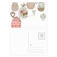 Easter Religion Cute Pink Hanging Colored Egg Postcard Set Birthday Mailing Thanks Greeting Card