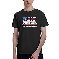Trump 2024 The Sequel T-Shirts Mens Casual Shirts Crewneck Short Sleeve Tee