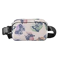 Watercolor Butterfly Fanny Packs for Women Men Belt Bag with Adjustable Strap Fashion Waist Packs Crossbody Bag Waist Pouch Waist Pack Phone Bag for Travelling Running