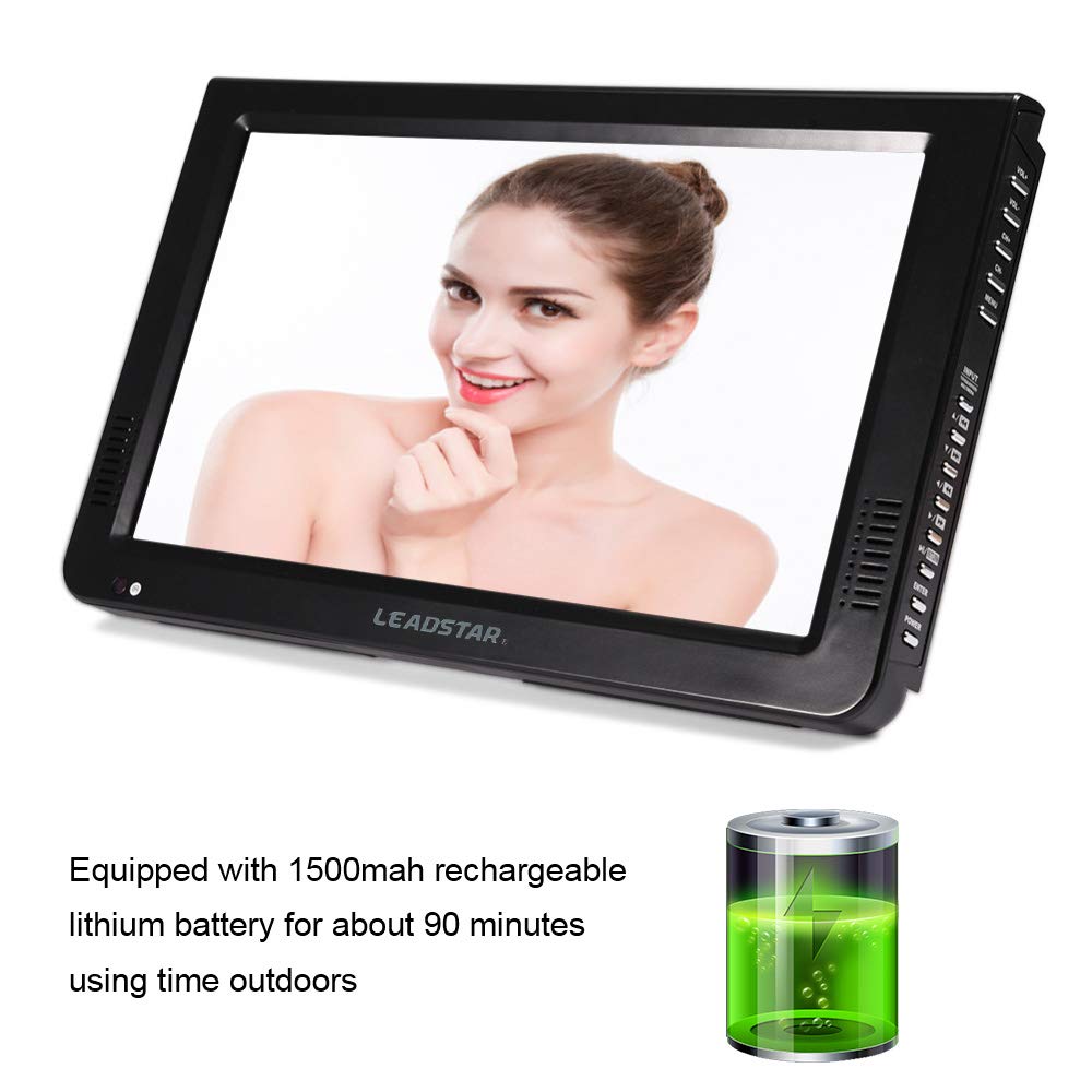 ERYUE Video Player, 10 Inch Portable Digital ATSC TFT HD Screen Freeview LED TV Video Player for Car Caravan Camping Outdoor or Kitchen Support USBCard