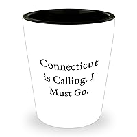 Connecticut Is Calling. I Must Go. Shot Glass | Cute Connecticut Gifts for Dad | Father's Day Unique Gifts from Daughter or Son