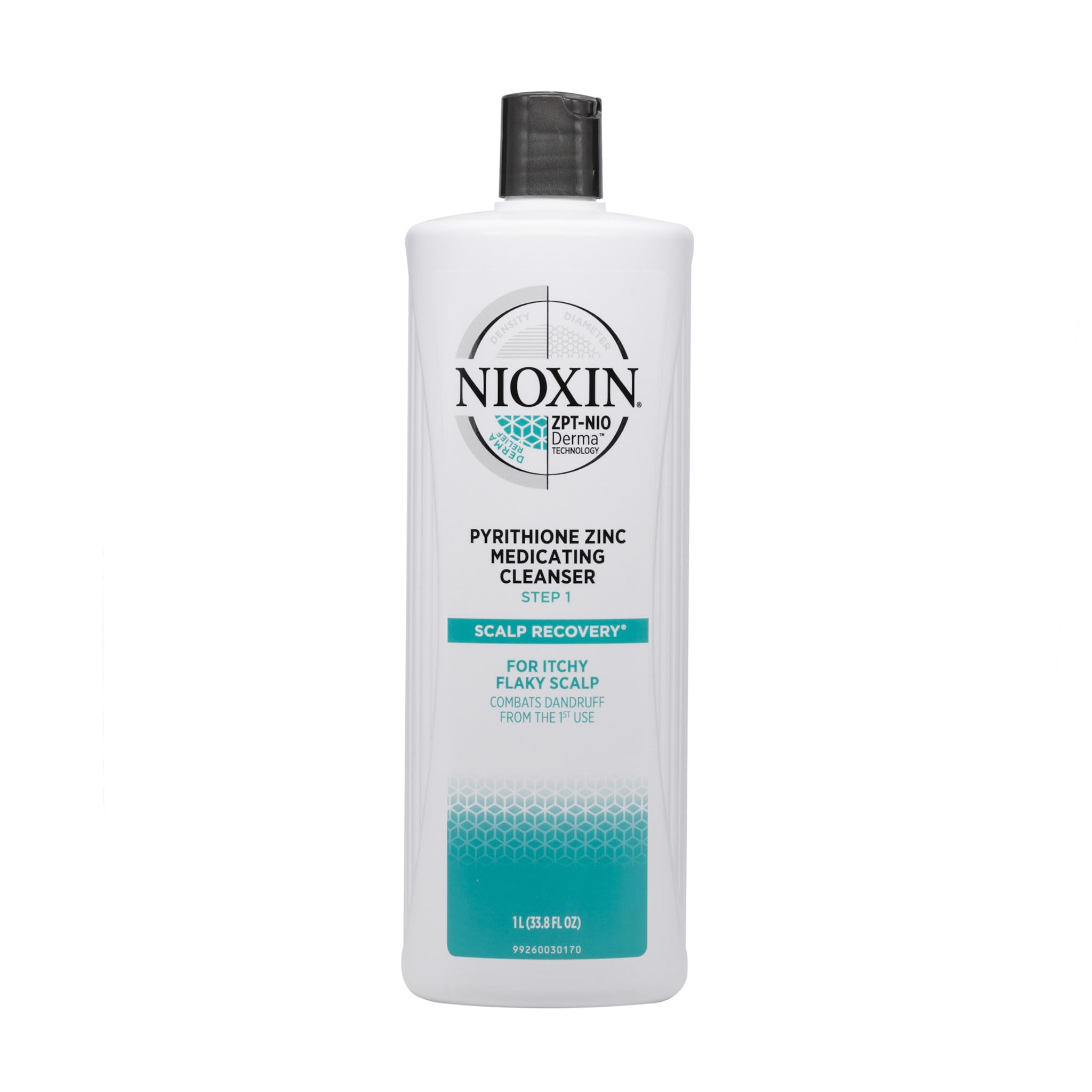 Nioxin Scalp Recovery Anti-Dandruff Cleanser Shampoo, With Pyrithione Zinc, For Itchy Scalp, 33.8 Fl Oz