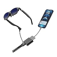 VITURE One XR/AR Glasses & HDMI Adapter for iPhone, Multiscreen Workstation, 360˚ VR Video Enabled, 2.8 Hours Battery, Play & Charge at The Same Time, XR Experience with Game Consoles (Jet Black)