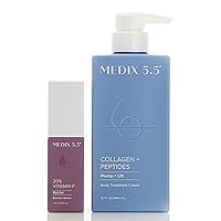 MEDIX Collagen + Peptides Firming Cream + 20% Vitamin F Anti-Aging Booster Serum Set