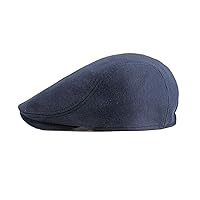Echana Men's Solid Color Cotton Hat, 19.7 - 23.6 inches (50 - 60 cm), 5 Colors, navy