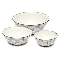 MACKENZIE-CHILDS Sterling Check Enamel Mixing Bowls - Set of 3