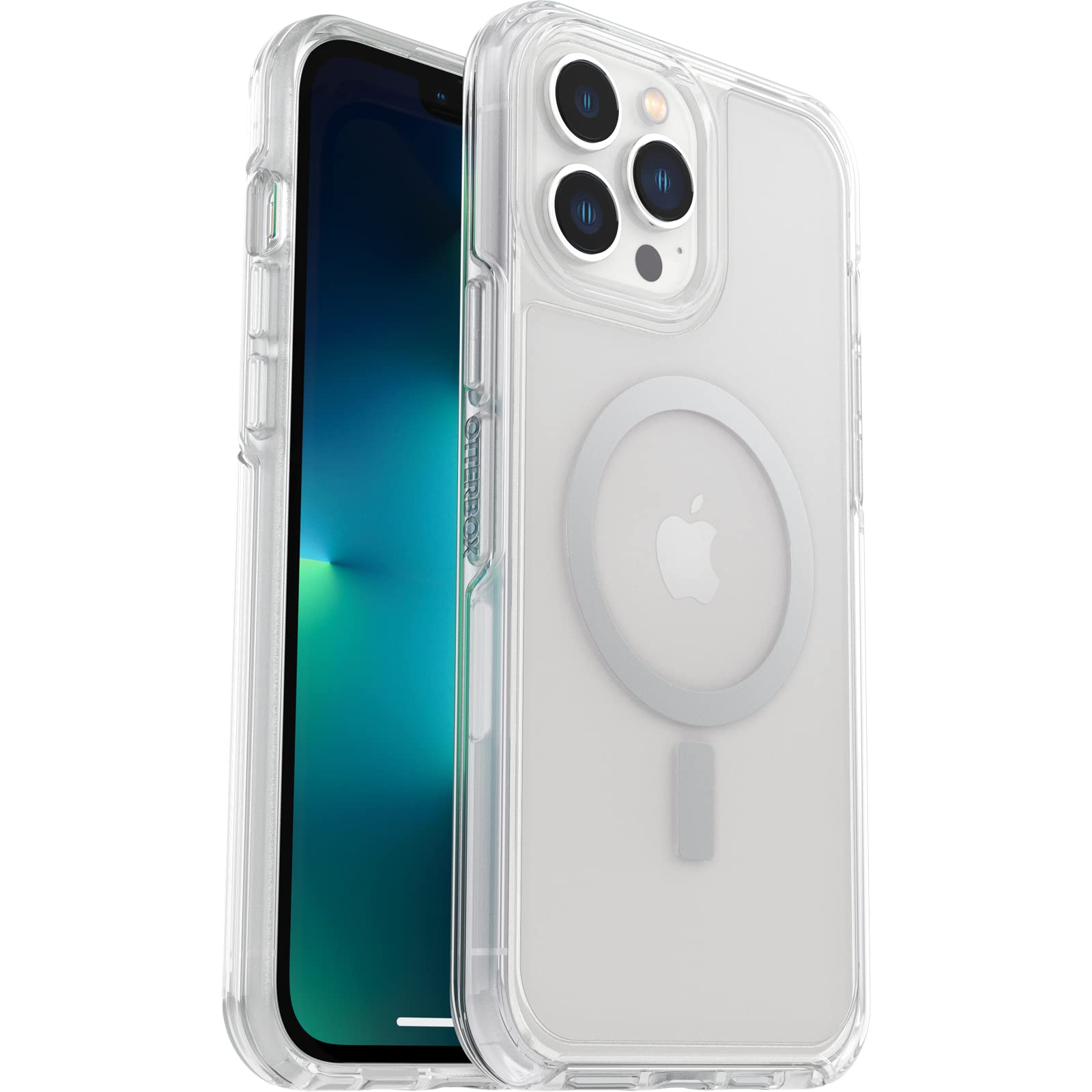 OtterBox iPhone 13 Pro Max & iPhone 12 Pro Max Symmetry Series+ Case - Clear, ultra-sleek, snaps to MagSafe, raised edges protect camera & screen
