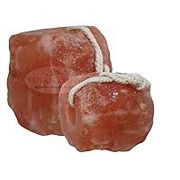 Himalayan Salt Lick on Ropes for Animals - All Natural Pure Mineral Block - Himalayan Salt Block for Deer, Salt Block for Horses, Cows, and Other Livestock - 5-5 lbs Each Block 2 Pack