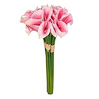 Artificial/Fake/Faux Flowers - Calla Lily Bunches Pink Color, Pack of 4, Totally 20 Heads, for Wedding, Home, Party, Restaurant