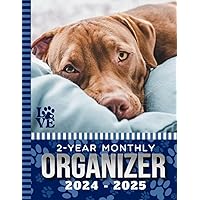 2-Year Monthly Organizer 2024-2025: 8.5x11 Large Dated Monthly Schedule With 100 Blank College-Ruled Paper Combo / 24-Month Life Organizing Gift / Red Pitbull Terrier - Pit Bull Dog Art Cover 2-Year Monthly Organizer 2024-2025: 8.5x11 Large Dated Monthly Schedule With 100 Blank College-Ruled Paper Combo / 24-Month Life Organizing Gift / Red Pitbull Terrier - Pit Bull Dog Art Cover Paperback Hardcover
